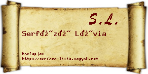 Serfőző Lívia névjegykártya